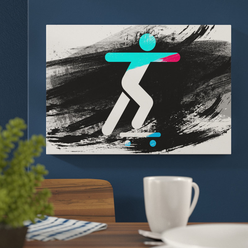 Skateboard Sign - Wrapped Canvas, 50cm H x 76cm W