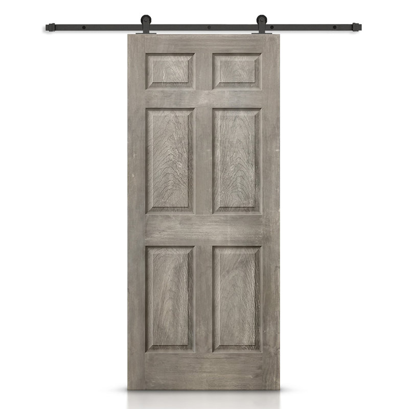 Porte standard lambrissée en bois manufacturé, 30 po x 80 po, Gris rétro