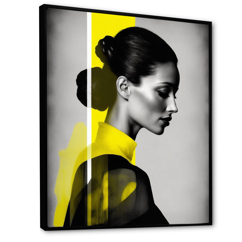 Danaly Silhouette Of Gracieuse III sur impression sur toile, H 44 po x l 34 po x P 1,5 po, Cadre flottant noir