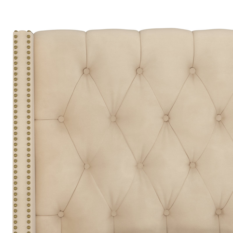 Crosston Upholstered Headboard, California King, Classic Pearl Performance Velvet, Velvet