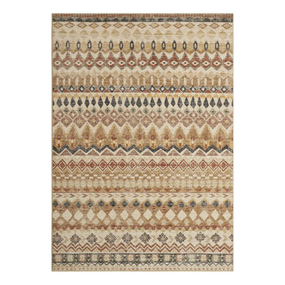 9x12 Washable Area Rugs for Living Room Vintage Geometric Printed Carpet Stain Resistant Non-Slip Pet Child Friendly Distressed Accent Throw Rug for Office Bedroom Nursery, Beige