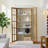 71.2'' Tall Display Cabinet With Glass Doors, Rustic Style China Cabinet, Curio Cabinet For Collectibles Figures Trophies, For Hallways Living Room, Kitchen, Home, Studio Or Workspace - White & Brown-632318323