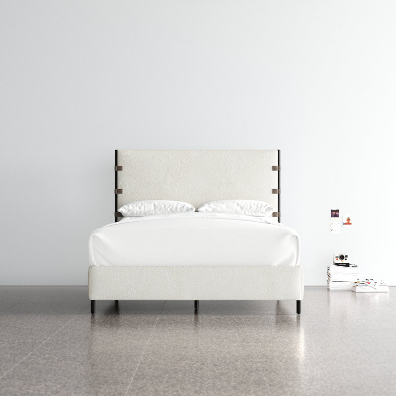 Amadeo Upholstered Metal Standard Bed, Qeen