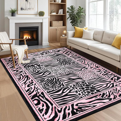 Tapis léopard lavable et moelleux à motif patchwork de salon, grand tapis, tapis antidérapant à poils courts pour bureau, salle à manger, brun