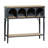 Lindenberg Metal Arched 2 Shelf 4 Cubby Black Console Table with Brown Wood Shelves