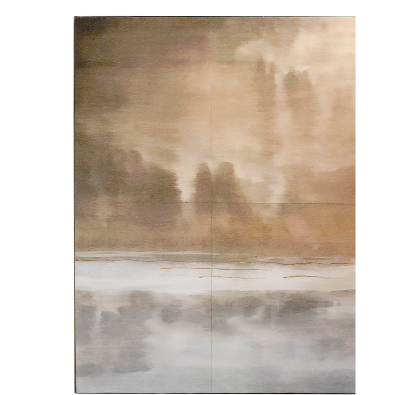 Cloudscape - Peinture sur papier, Taupe