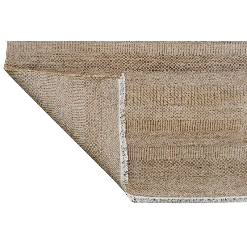 High-Quality Hand-Knotted Natural And Brown Area Rug