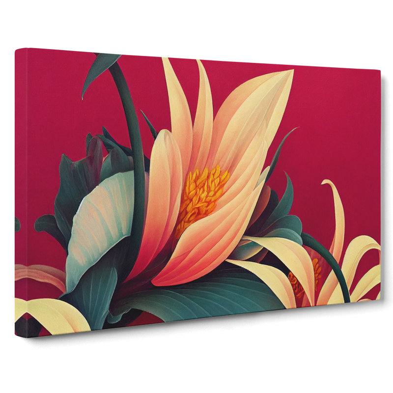 Beaming Flowers Deco - Wrapped Canvas, 50cm H x 76cm W x 3cm D