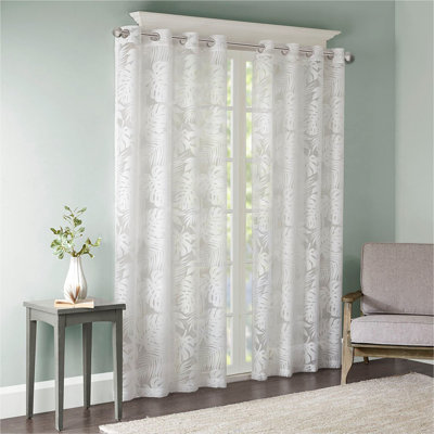 Palm Leaf Burnout Window Sheer 50x95"