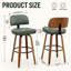 Tabourets de comptoir pivotants rembourrés en cuir de polyuréthane de style Mid-Century avec dossier courbé en bois-984185776-984185778