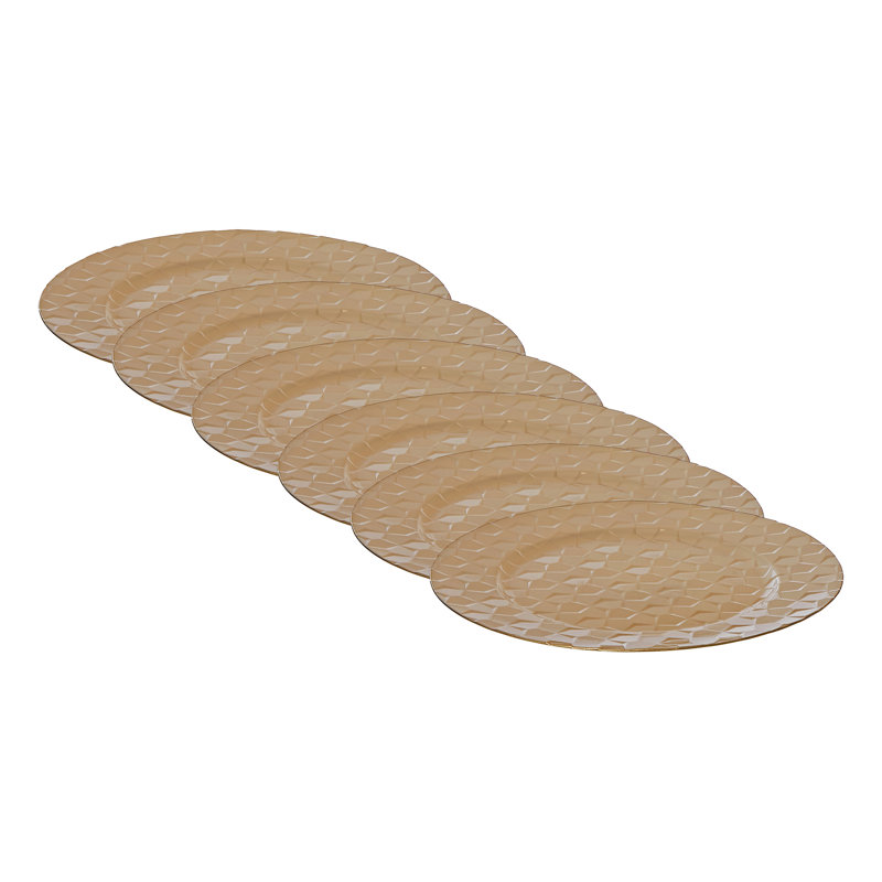 Assiette de présentation Marlee Pentagon Gold 13 po - ensemble de 6, Doré