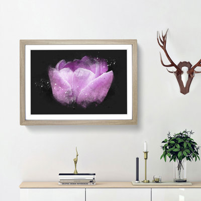 Lilac Pink Tulip Flower Paint Splash - Picture Frame Graphic Art