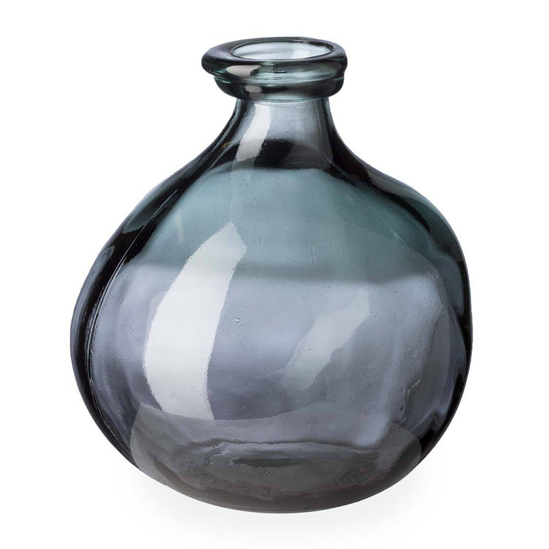 Vase de table en verre Alexei, Gris, H 9,06 po x l 7,87 po x P 7,87 po