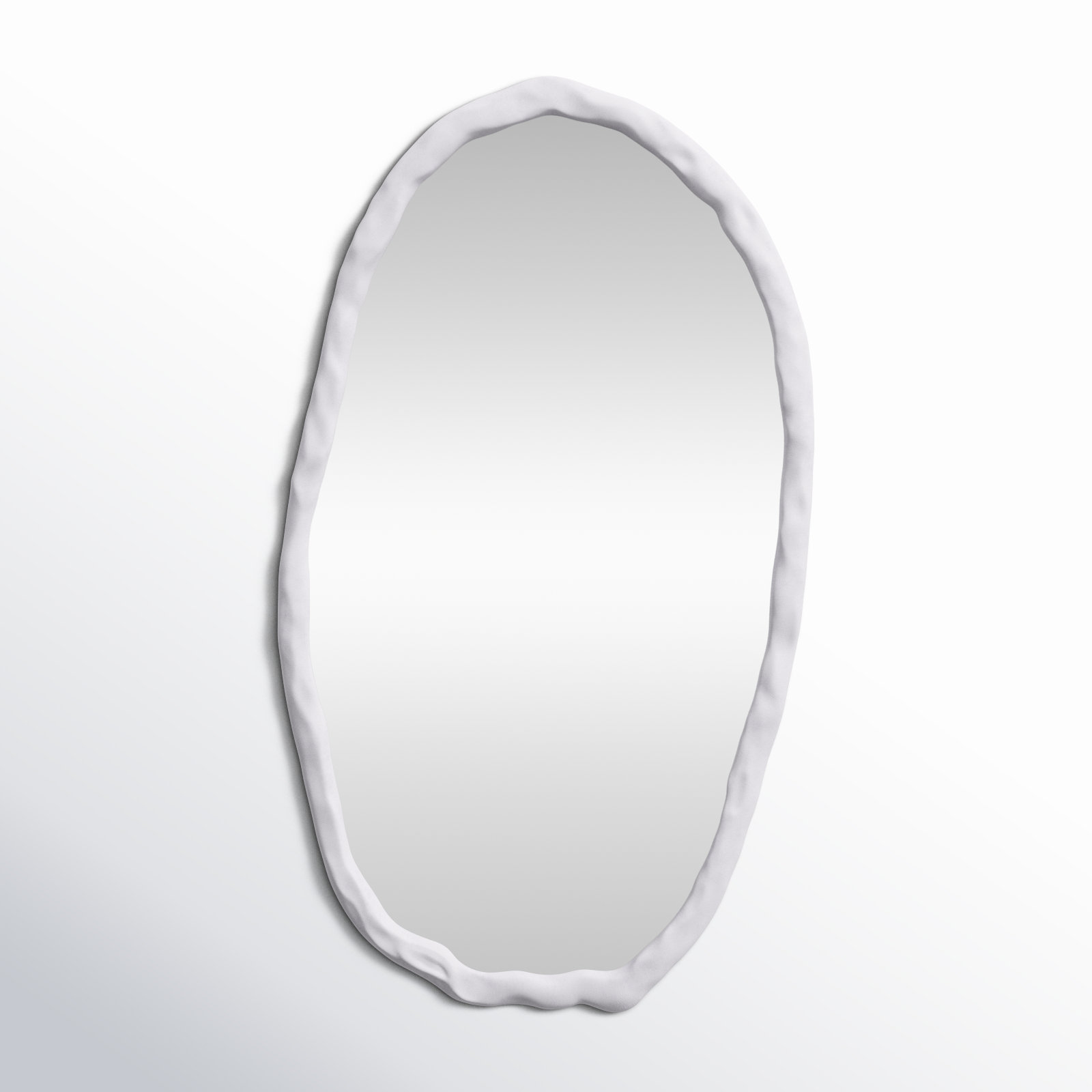 Nola Distressed Accent Mirror, White, 50" x 28"