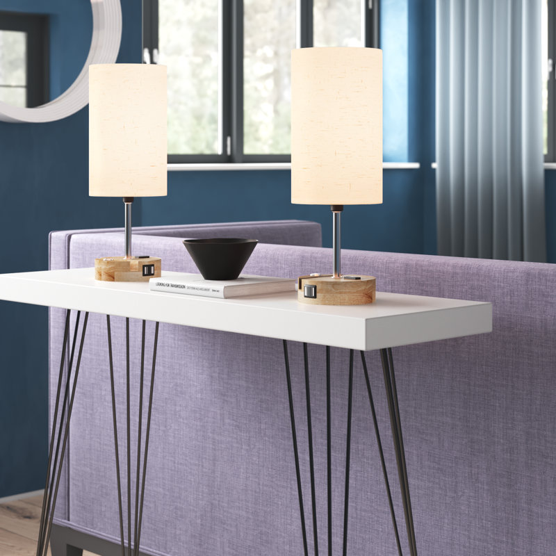 Avala Wood USB Table Lamp