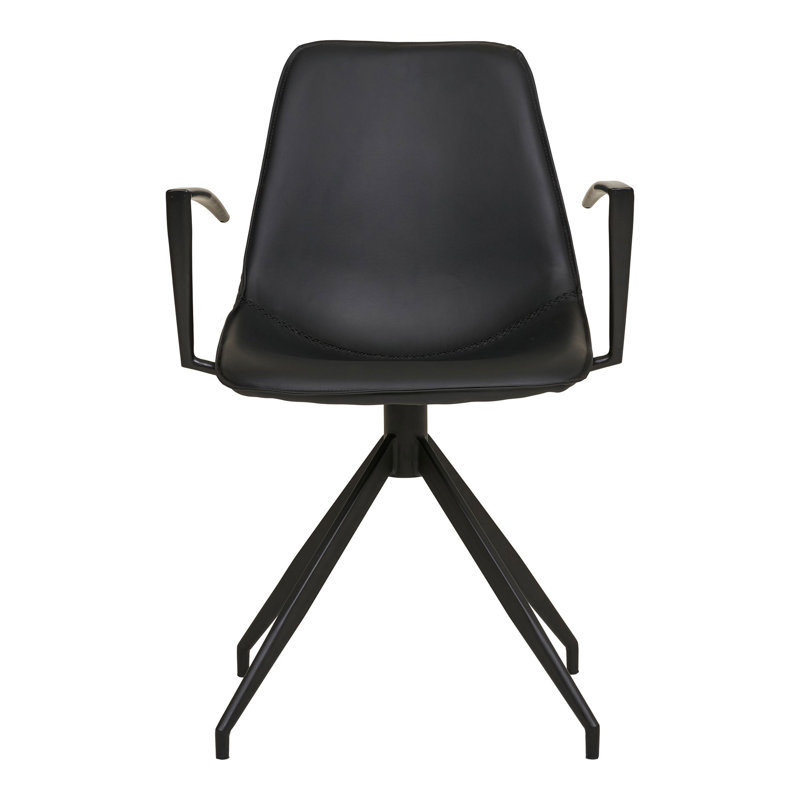 Garnon 48cm H Polyester Upholstered Armchair, Black