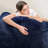 Compression 40"W Comfy Pumpkin Bean Bag Couch Sofa Chair,Modern Faux Fur Bean Bag Chair With Ottoman-1556800772