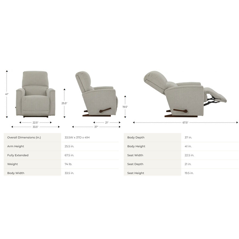 Cade Rocking Recliner, Oyster