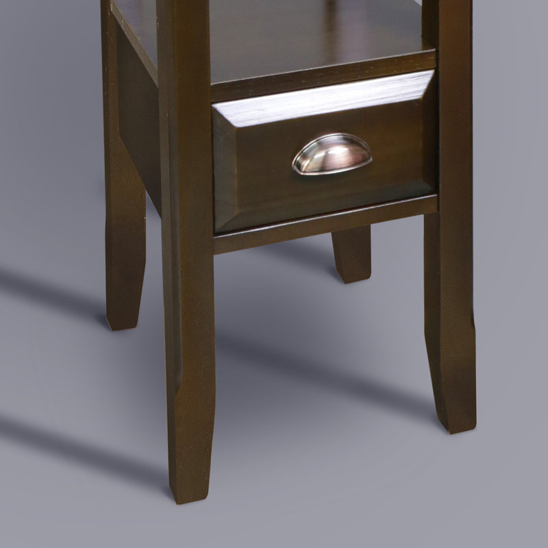 Casual Home End Table, Espresso Wood