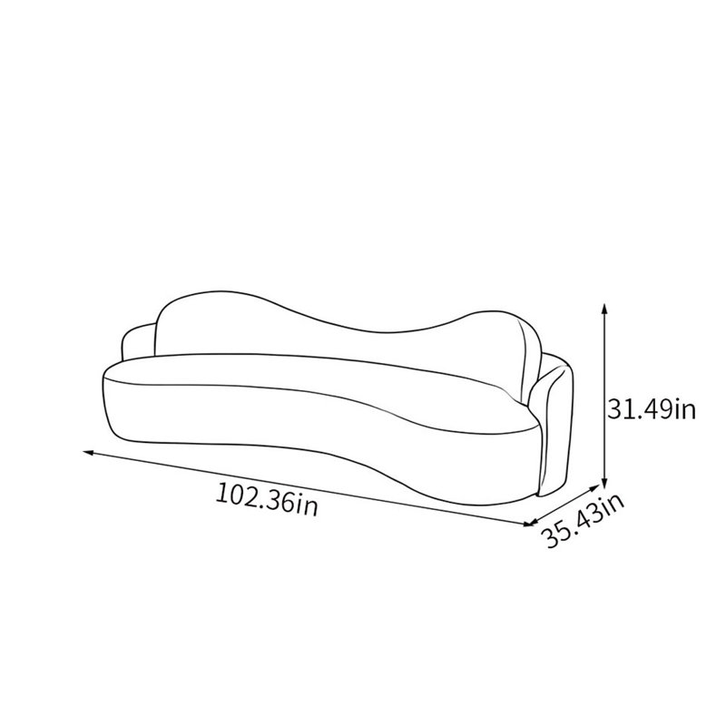 Bisso, 31.49" H x 102.36" W x 35.43" D