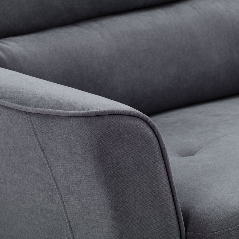 Fauteuil en polyester 35 po Alennah, Polyester 100 % gris foncé, H 36 po x l 35 po x P 31 po