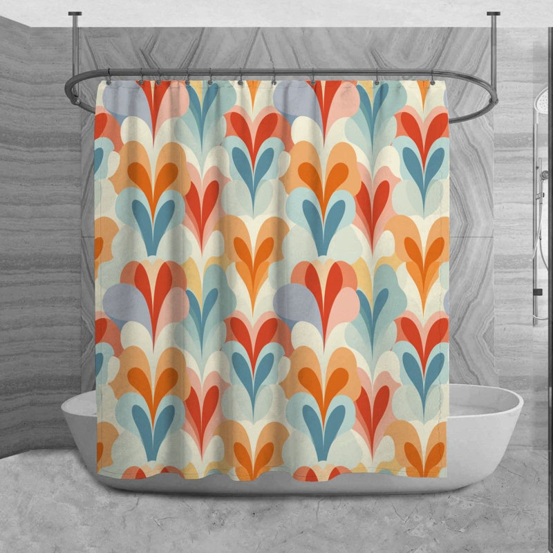 Rideau de douche à motif géométrique Spoten, H 93 po x l 70 po
