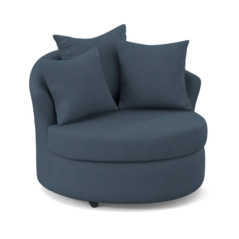 Alsup Upholstered Barrel Chair, Alta Midnight