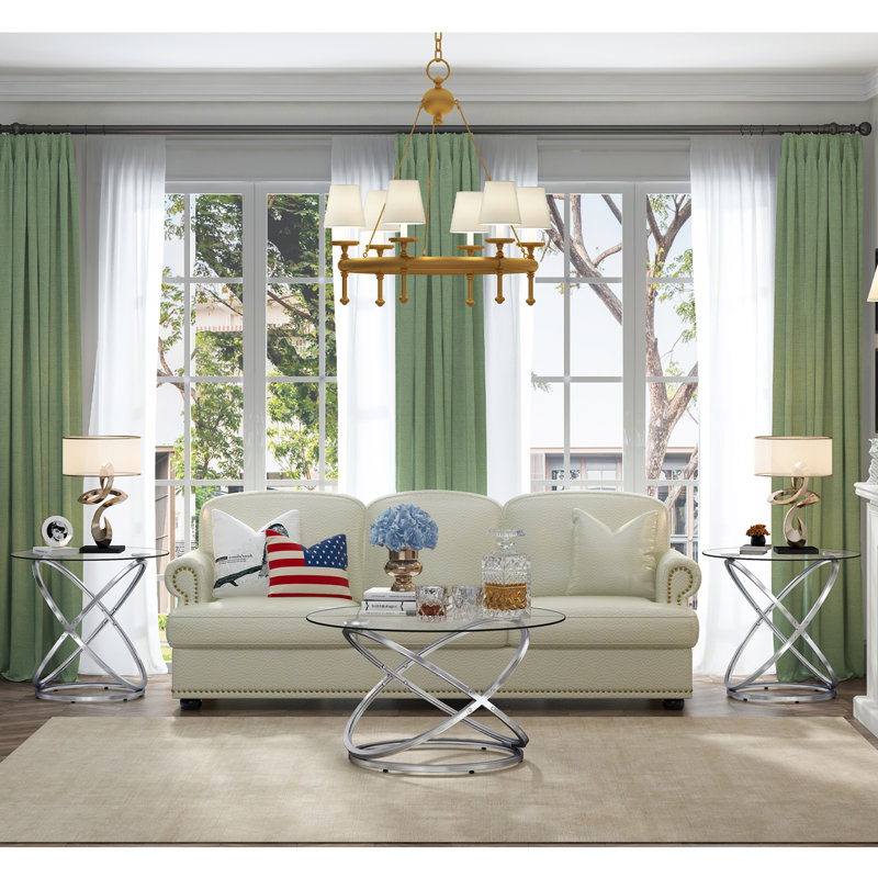 Ensemble de 3 tables basses, Argent, Transparent