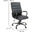 Fauteuil de bureau pivotant à dossier haut en cuir noir EMMA + OLIVER avec structure et accoudoirs noirs-134287486-134287483