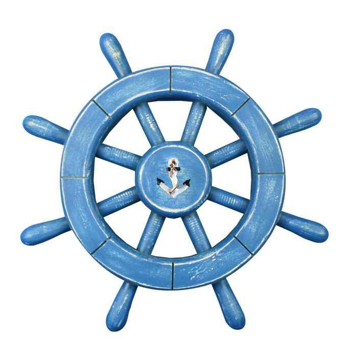 Décoration murale roue d’expédition Wetzel, Bleu pâle