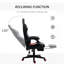 Fauteuil de jeu en cuir noir Pu