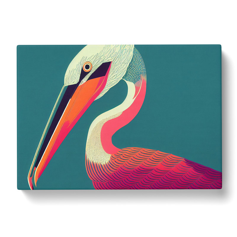 Modern Pelican Abstract - Wrapped Canvas, 50cm H x 76cm W x 3cm D