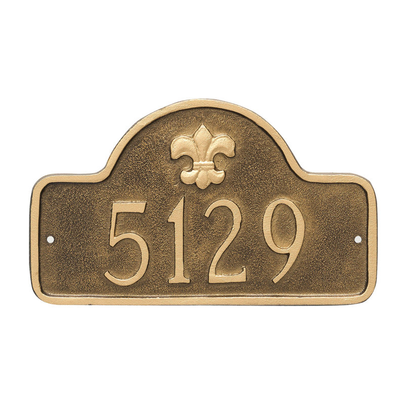 Petite 1-Line Wall Address Plaque, Hunter Green/Silver, Yes