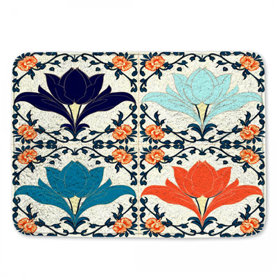 Tapis de bain à motif floral