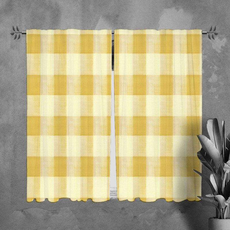 Paire de rideaux obscurcissant en polyester Nakevia, L 40 po x L 61 po, Jaune/beige