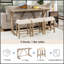 Ensemble de table de bar 4 pièces avec prise de courant, tabourets rembourrés et conception moderne pour une utilisation polyvalente dans les salons et les salles à manger-407927974-407927975