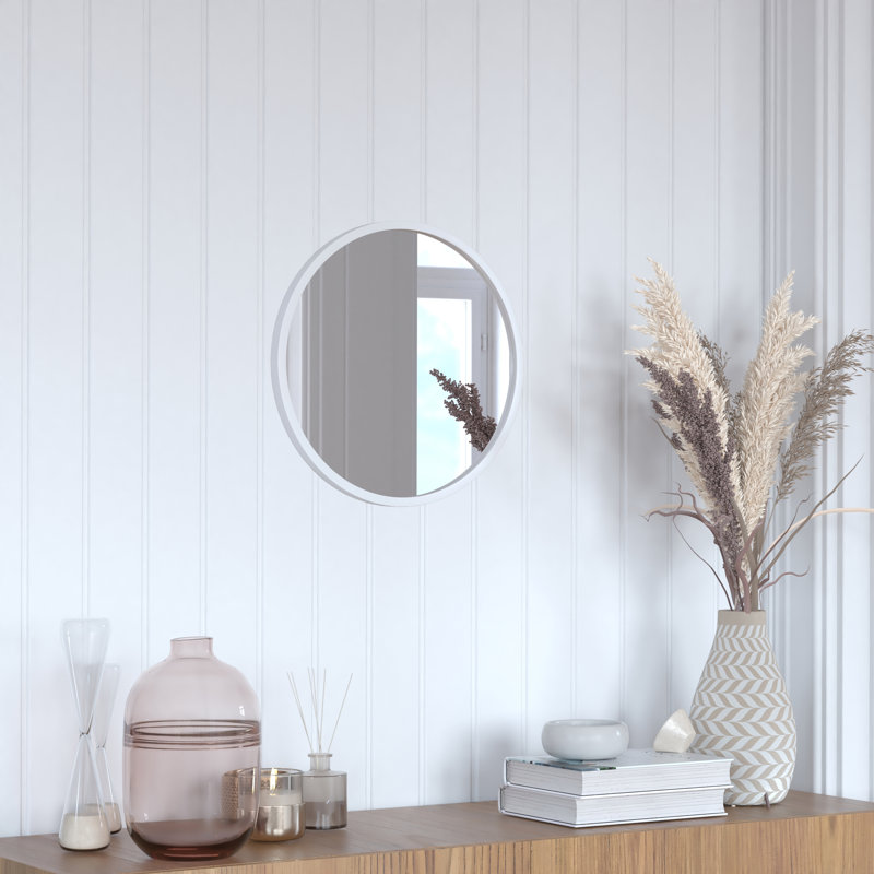 Miroir d'appoint mural Gagalis, Argent, H 20 po x l 20 po x P 0,78 po