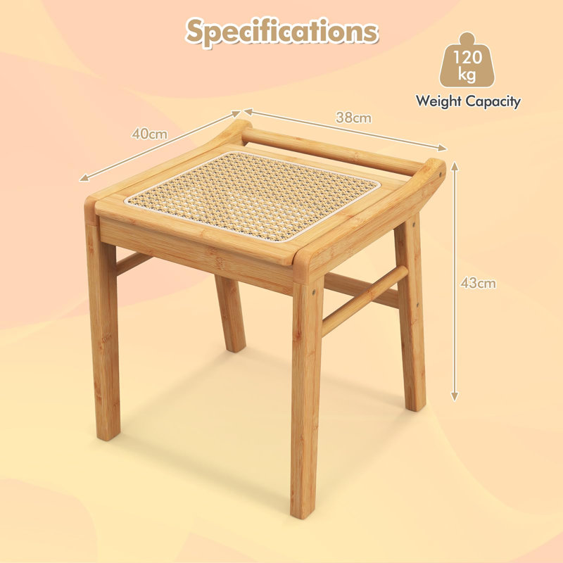 Bamboo / Rattan Accent Stool