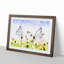 Two Butterflies upon Yellow Flowers in Abstract - Picture Frame Painting Print-55777650-55777651