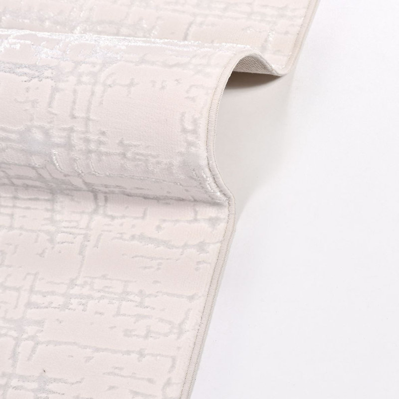 Tapis crème moderne antidérapant lavable à la machine, Tapis de couloir 3 pi 4 po x 13 pi 2 po