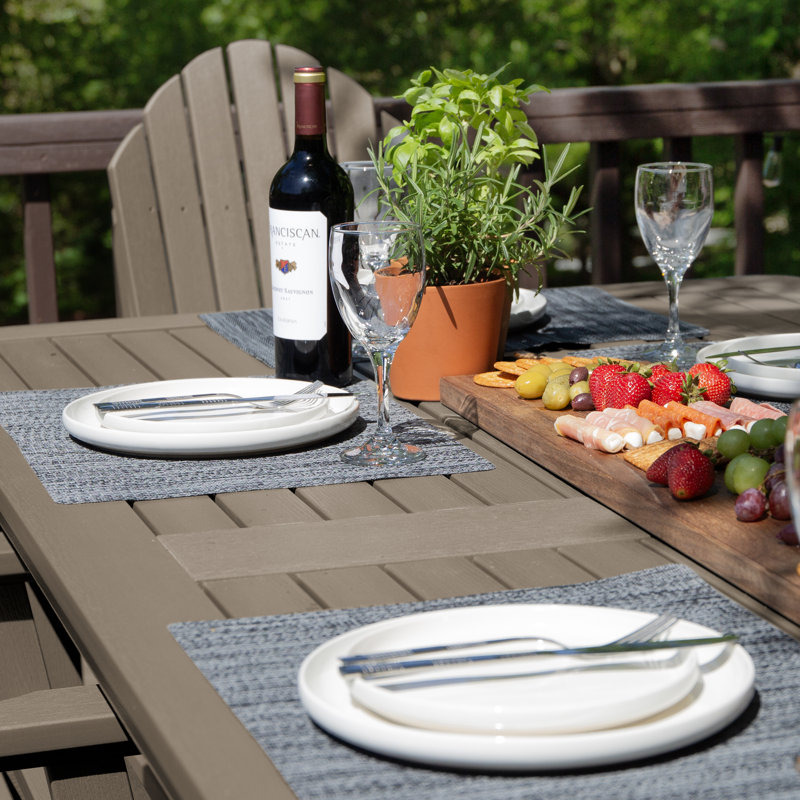 Macias 6 - Person Patio Dining Set with Rectangular Table, Woodland Brown, 36" H x 42" W x 72" L 