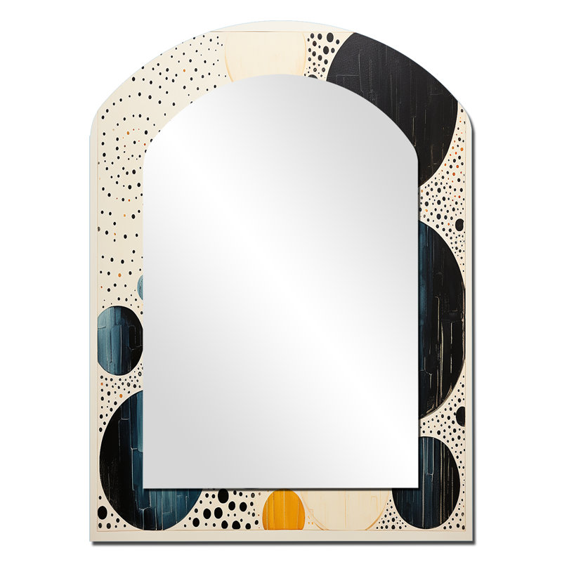 Miroir mural jaune moderne Mid Century, 34 po x 25 po