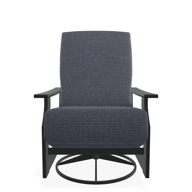 St. Catherine Polymer Outdoor Lounge Chair, Graphite, Proven Denim
