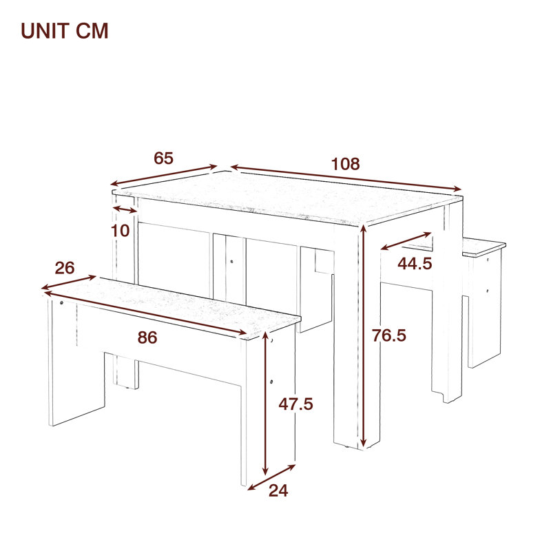 Liese 4 - Person Dining Set, White