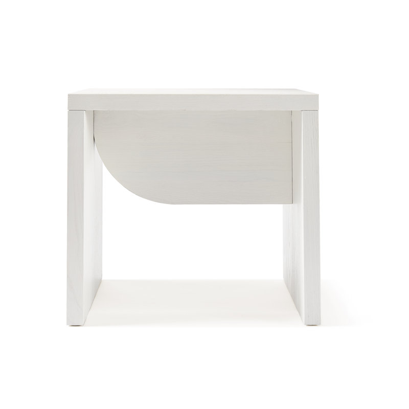 Solid Wood Accent Stool, White