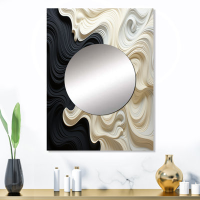 Amundsen noir blanc opt art contrastant des vagues - miroir d'art moderne