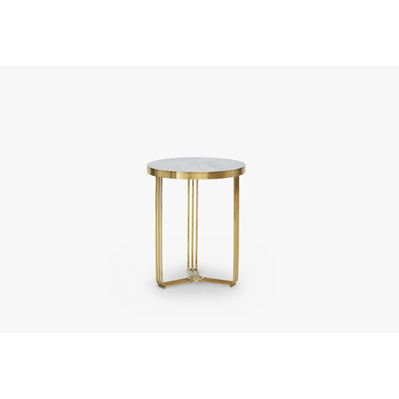 Ariss Frame End Table, Black, Pale Stone