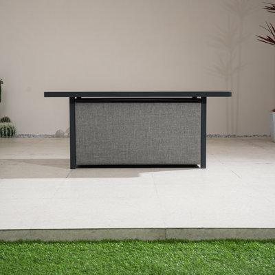 Table basse d'extérieur rectangulaire en aluminium