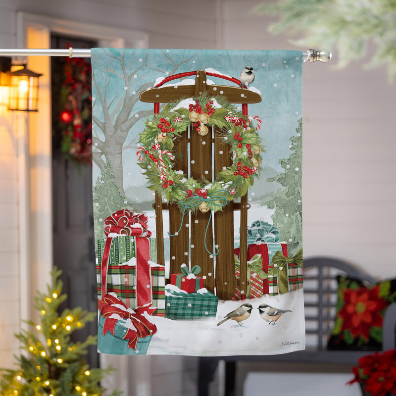 Drapeau de Noël traîneau en suède