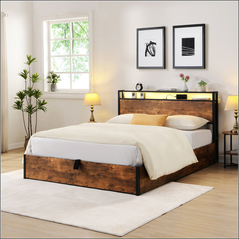 Base de lit avec rangement relevable